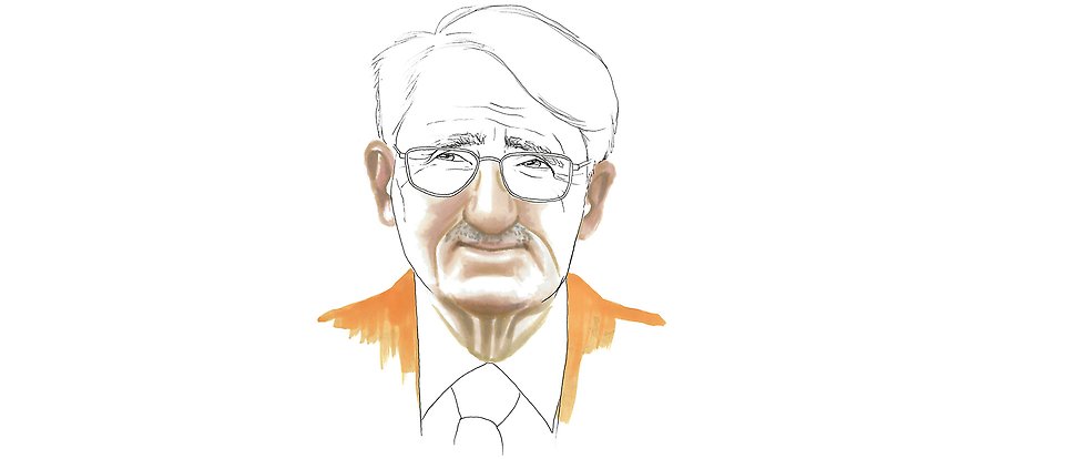 illustrated portrait of Jürgen Habermas